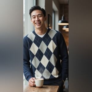 Grayson And Dunn Cashmere Argyle Sweater